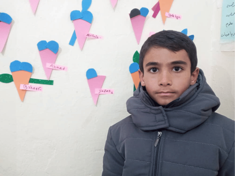 Yazan, un bambino seguito in Siria nel centro Piccoli Sogni