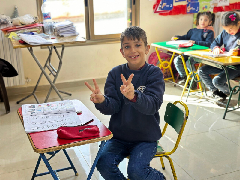 Mamdouh è uno dei bambini che frequentano il centro EHIS di Aleppo (Siria)